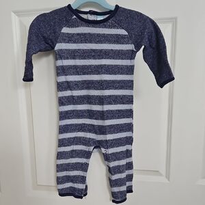 Striped Blue and Gray Kids One Piece